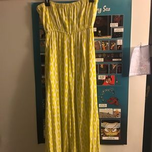 Ava Sky Pod Print Yellow long dress